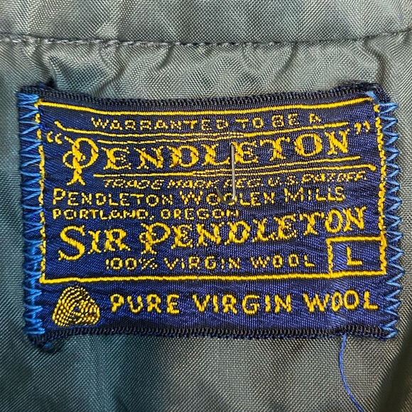 Vintage Sir Pendleton Wool Button Down Shirt Plaid Check Flannel Lined L - Picture 3 of 6